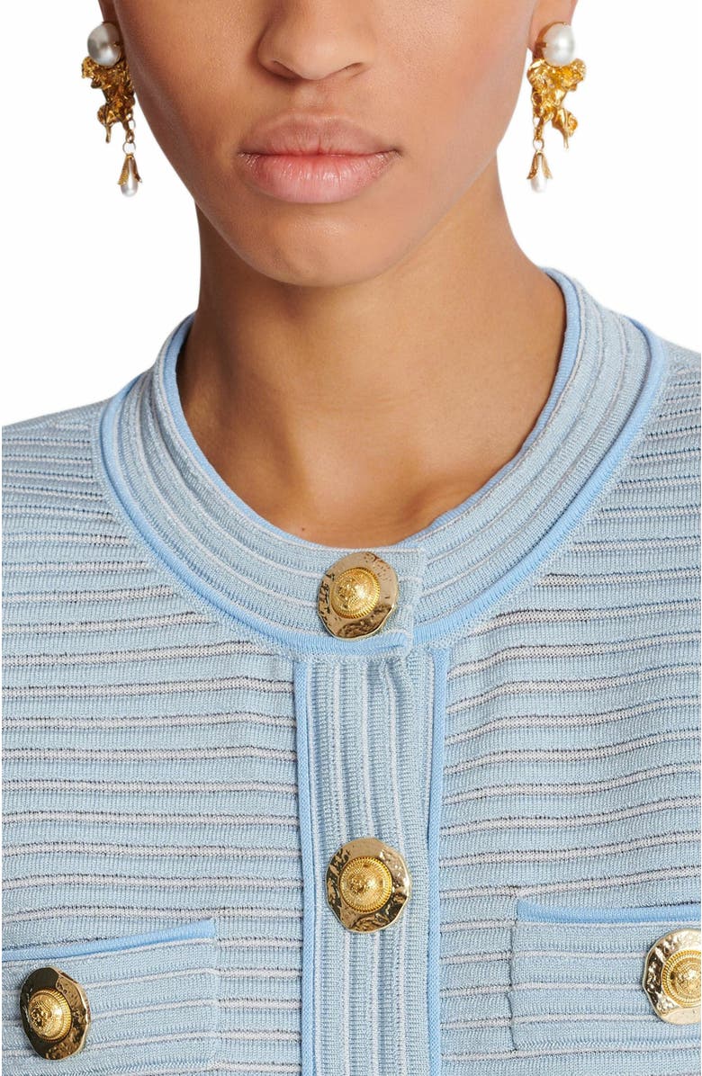 Balmain Anges Baroque Brass Earrings, Alternate, color,