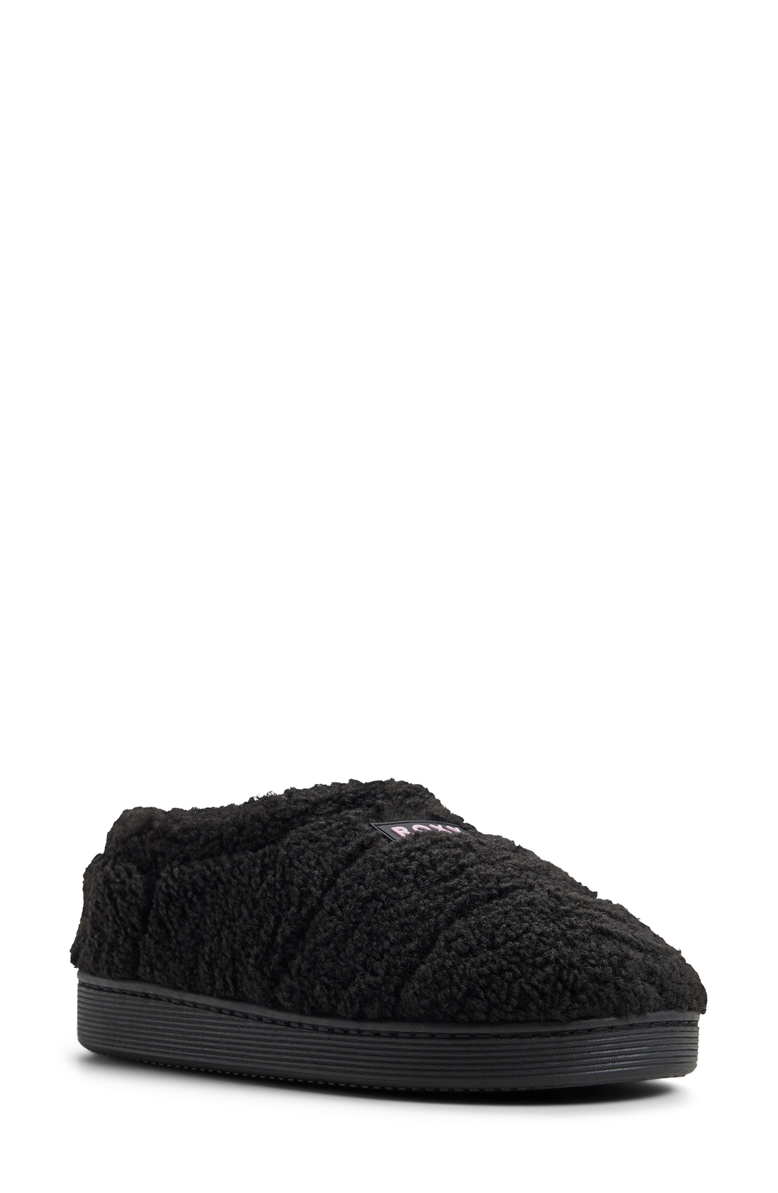 Roxy Colorado Faux Shearling Slipper, Main, color, Black
