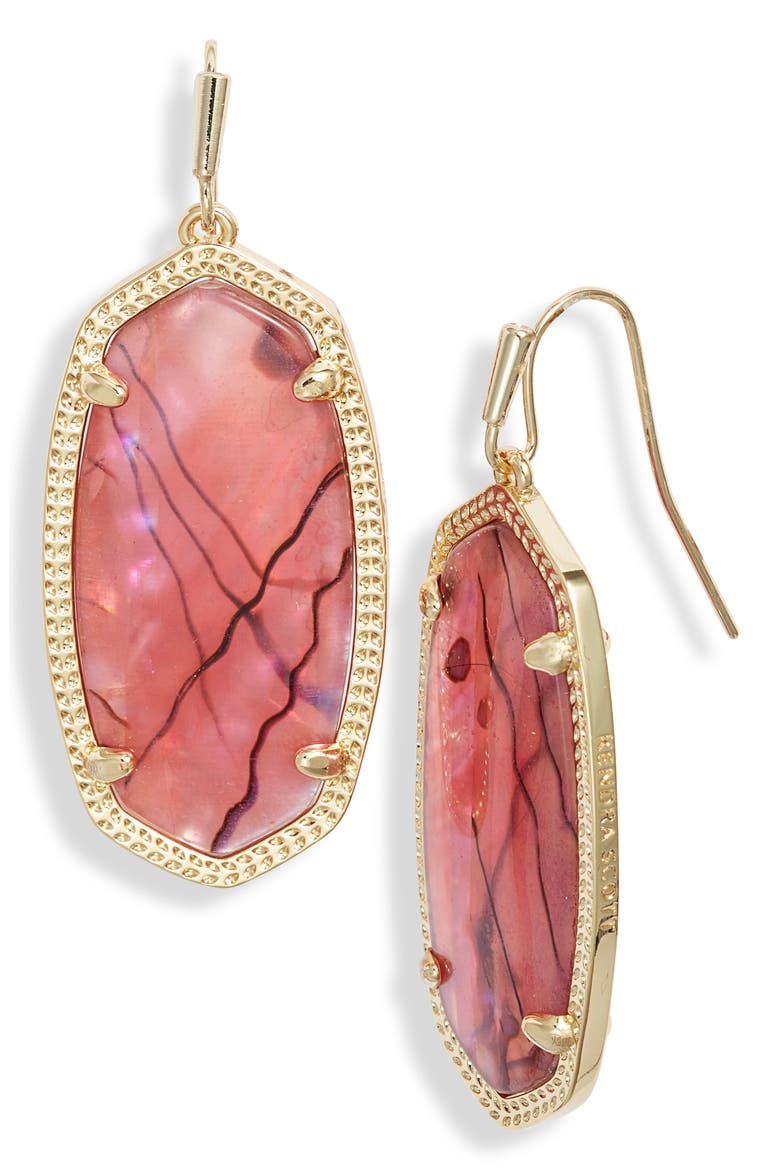 Elle Filigree Drop Earrings, Main, color, GOLD BURGUNDY ILLUSION