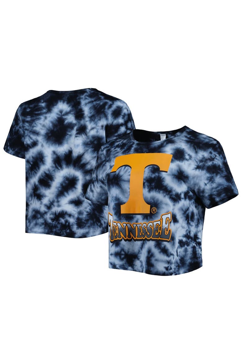 Women's ZooZatz Black Tennessee Volunteers Cloud-Dye Cropped T-Shirt, Alternate, color, Black