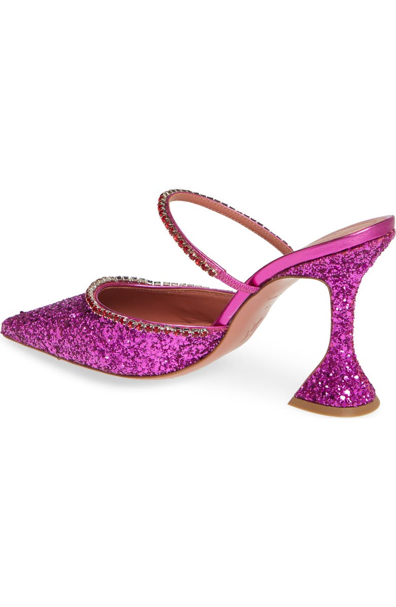 Amina Muaddi Gilda Glitter Pointed Toe Mule, Alternate, color,