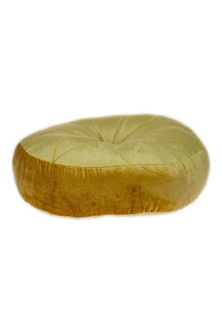 Dorte Transitional Bright Yellow Floor Pillow, Alternate, color, BRIGHT YELLOW