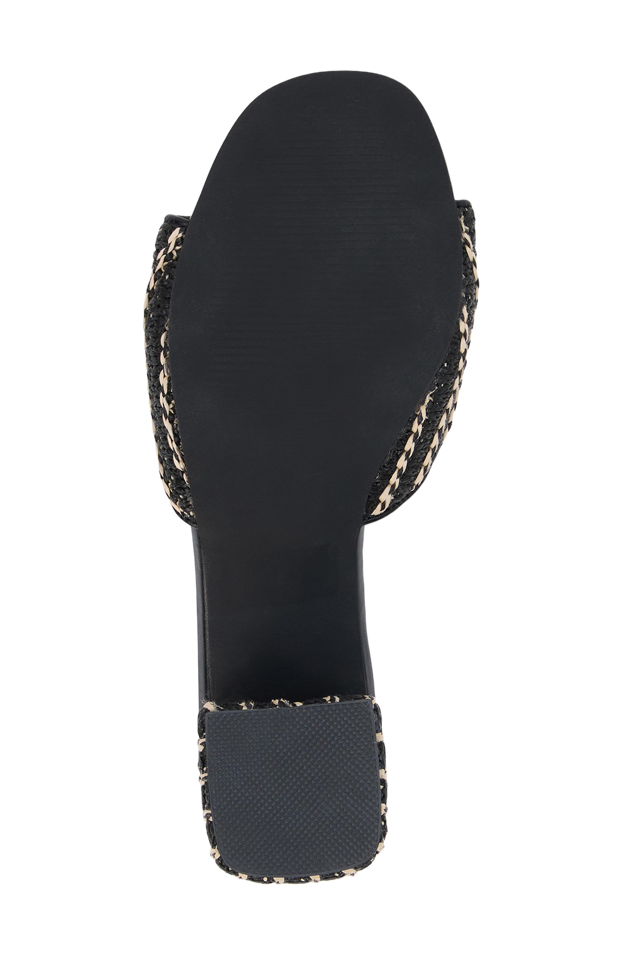 Coconuts by Matisse Birdie Block Heel Sandal, Alternate, color, Black Multi Raffia