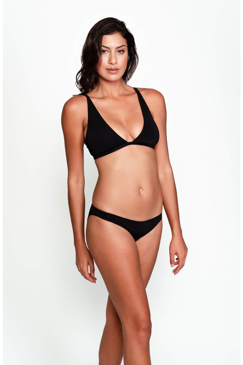 Rosie Halter Bikini Top, Main, color, Black