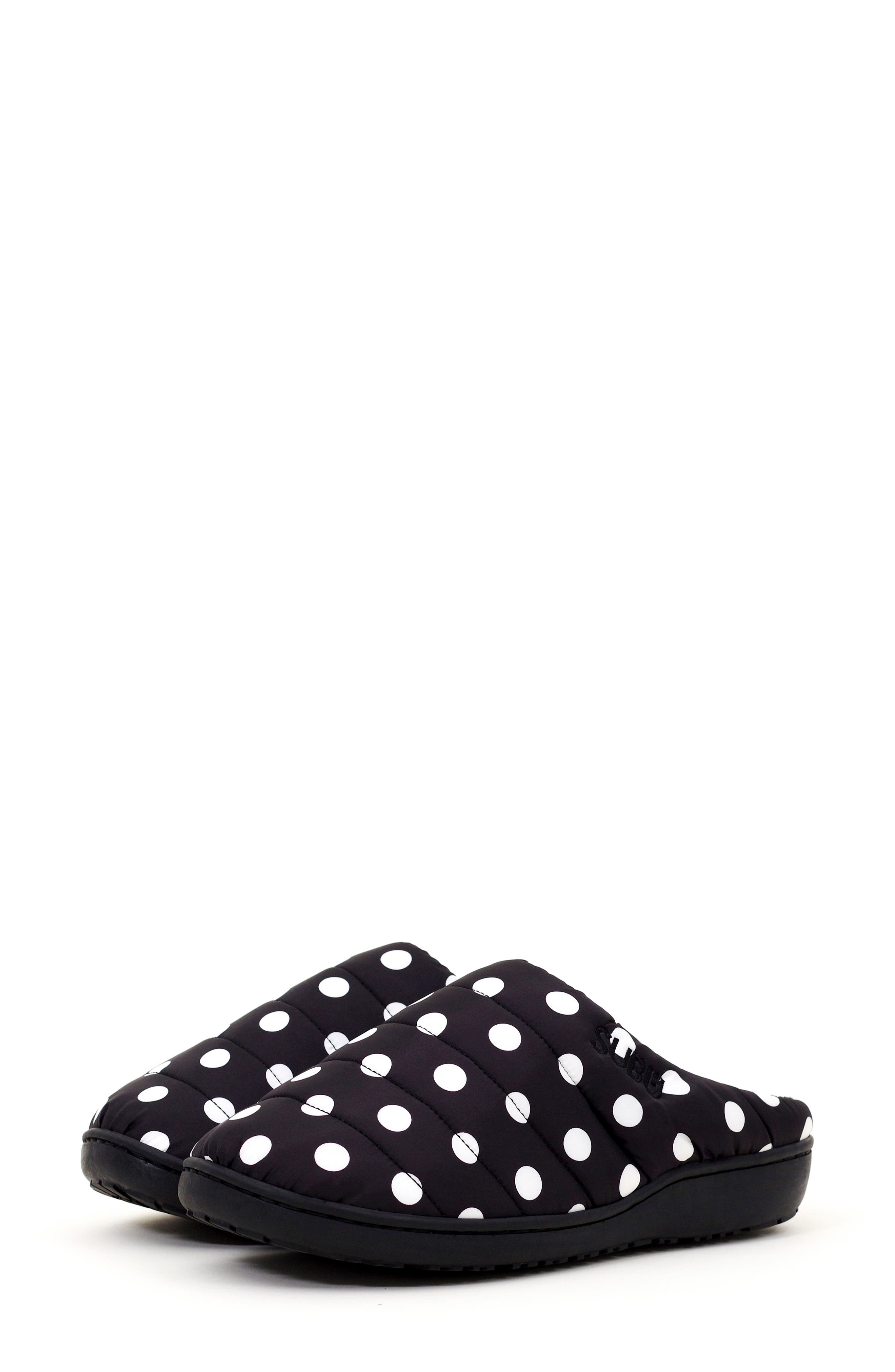 SUBU Gender Inclusive Indoor/Outdoor Puffer Slipper, Main, color, Polka Dot