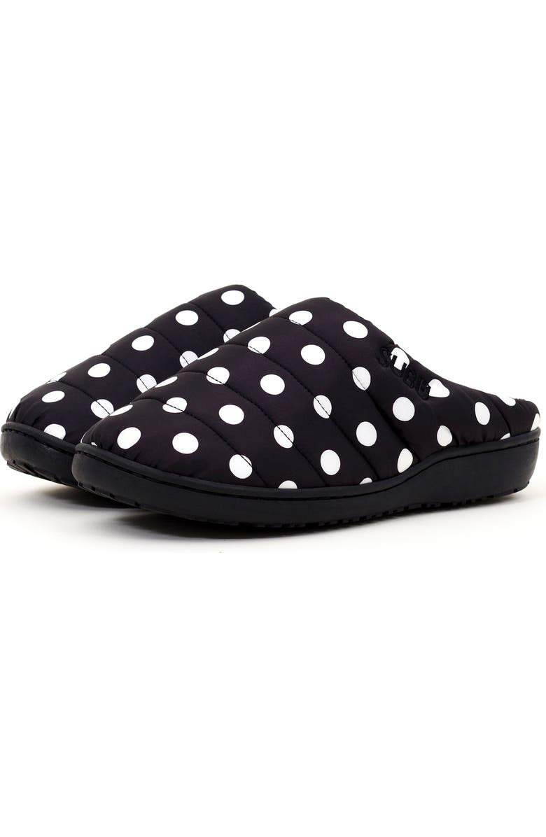 SUBU Gender Inclusive Indoor/Outdoor Puffer Slipper, Main, color, Polka Dot