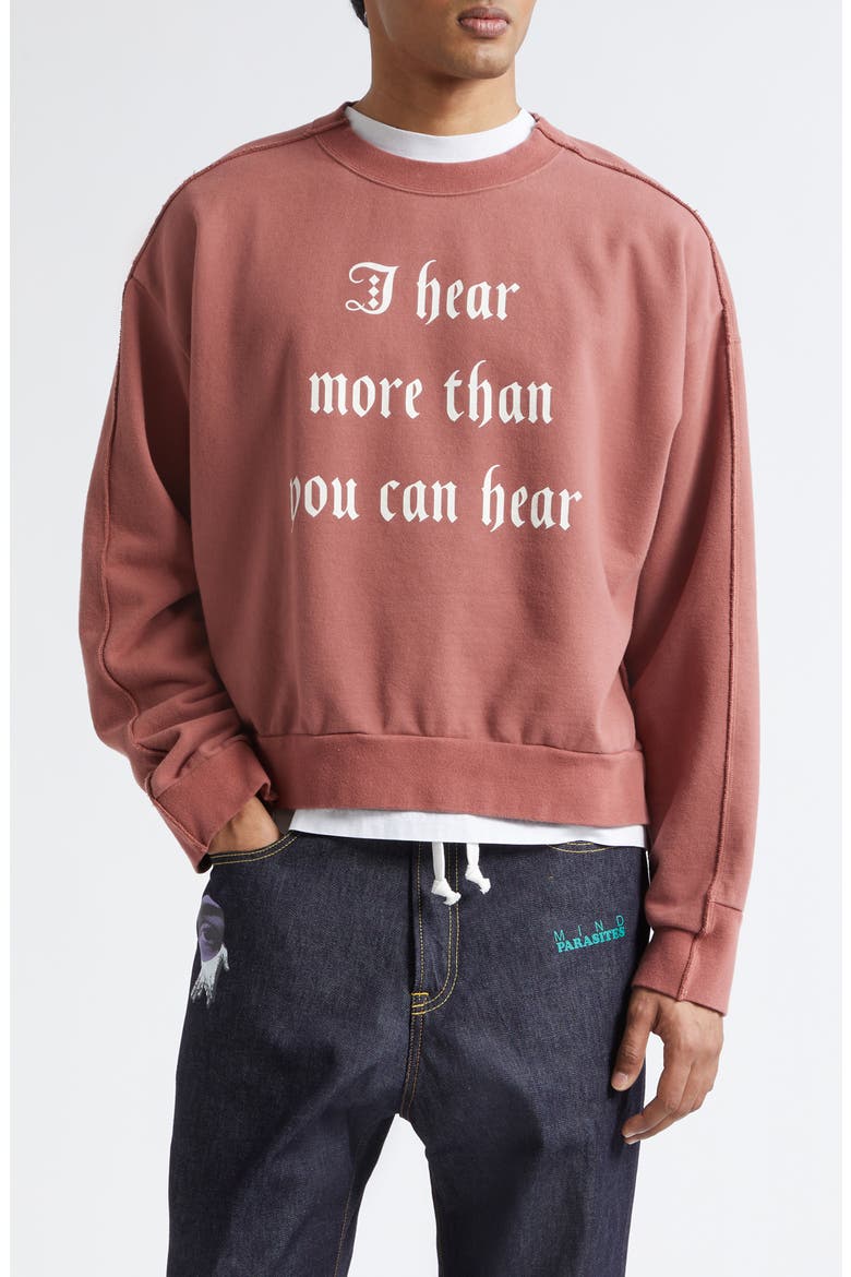Graphic Cotton Sweatshirt, Main, color, PINK BROWN