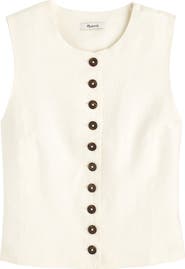 Madewell Button Front Linen Shell Top