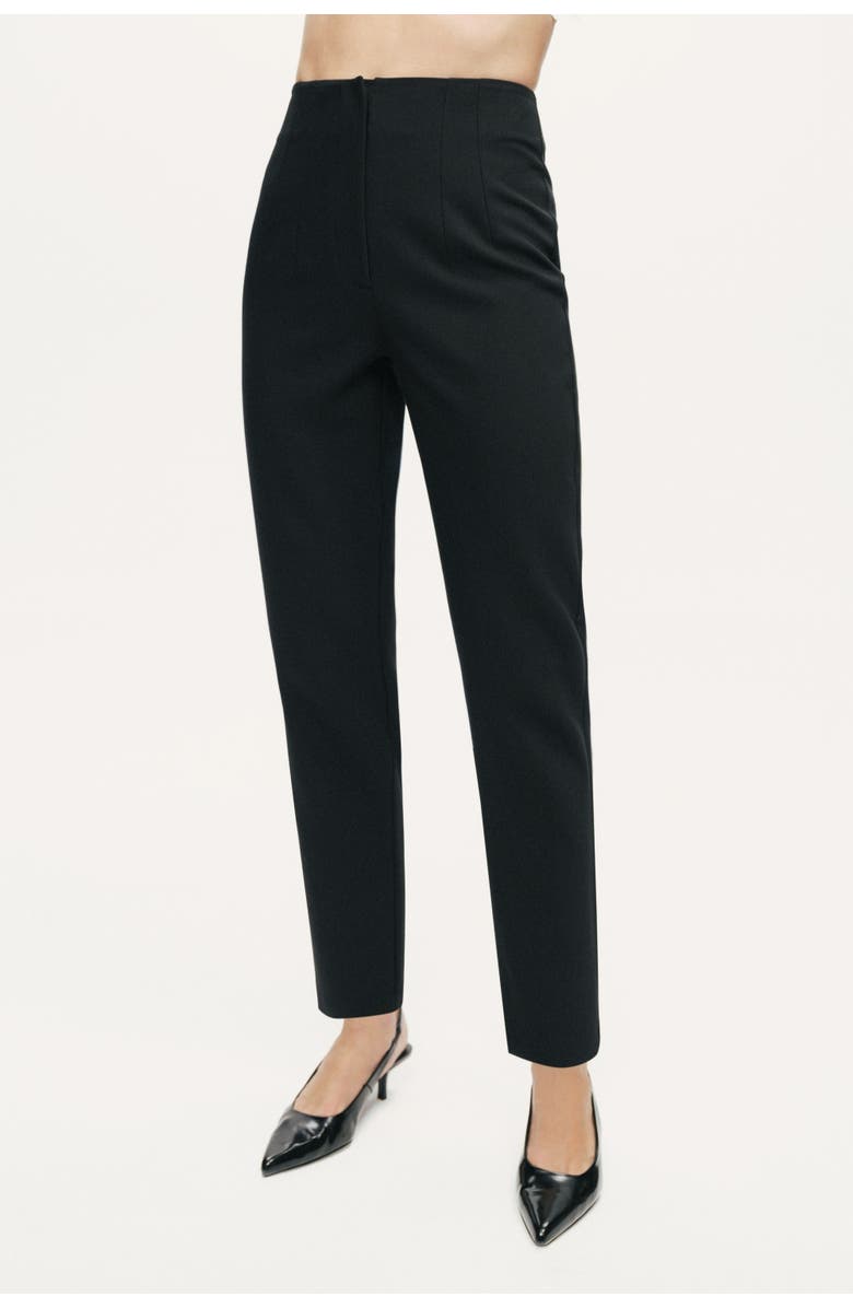 Nocturne Sculpt High-Rise Cigarette Trousers, Alternate, color, Black