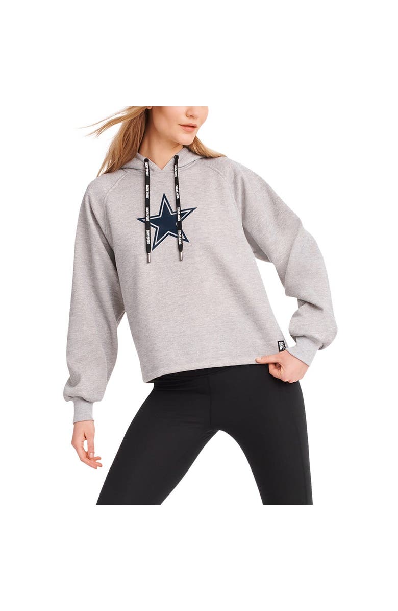 DKNY SPORT Women's DKNY Sport Heather Gray Dallas Cowboys Debbie Dolman Raglan Pullover Hoodie, Alternate, color, Heather Gray