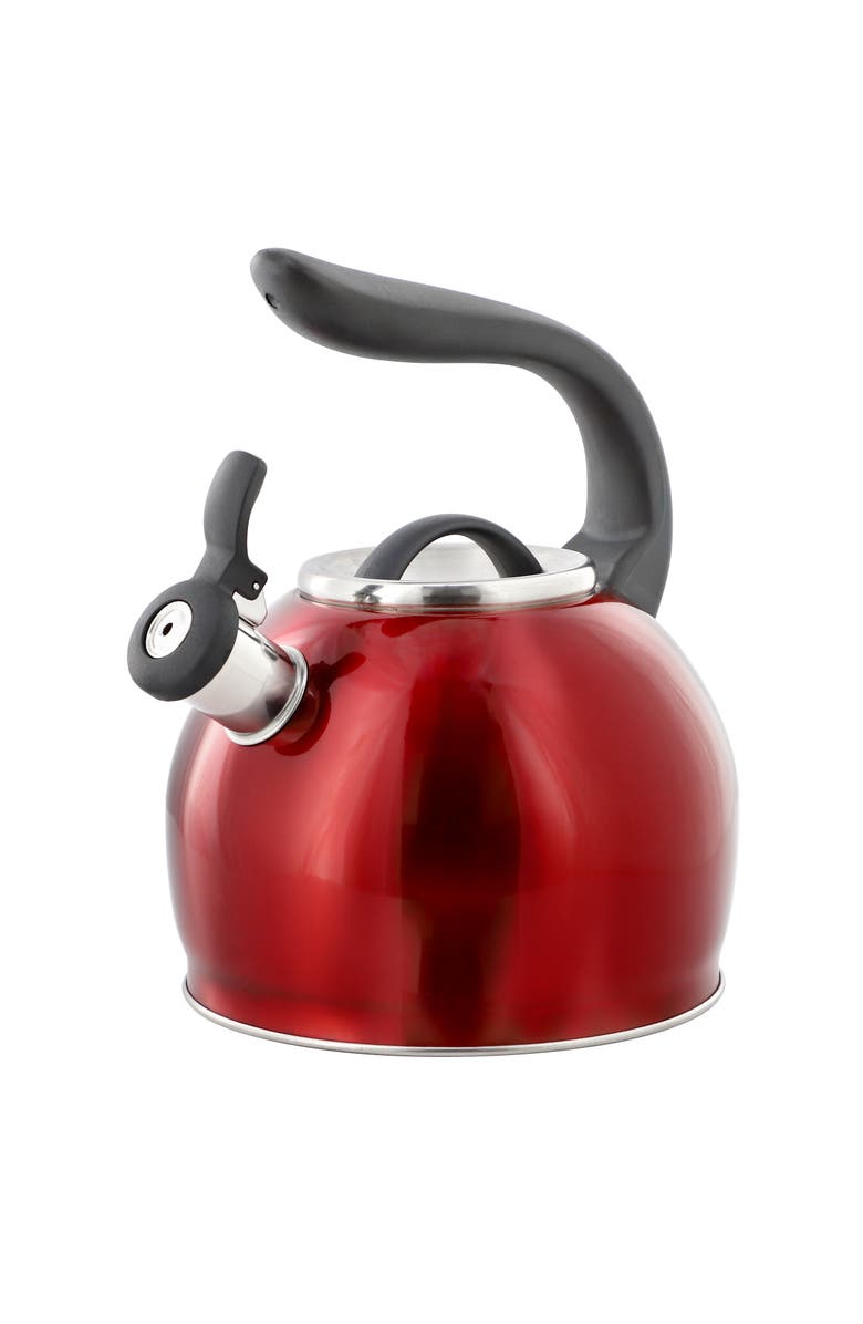 Mr. Coffee Kassel 2.1 Quart Stainless Steel Whistling Tea Kettle, Main, color, Red