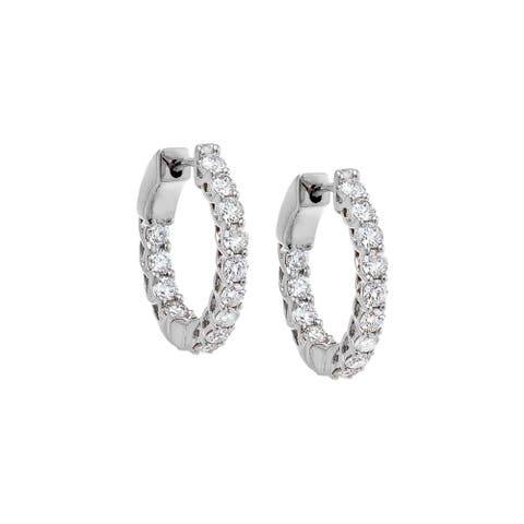 Diamond Inside & Out Hoop Earring 14K