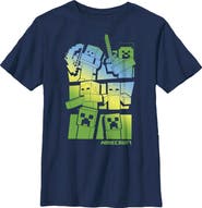 MINECRAFT Boy's Minecraft Steve and Alex Vs. Mobs  Graphic T-Shirt