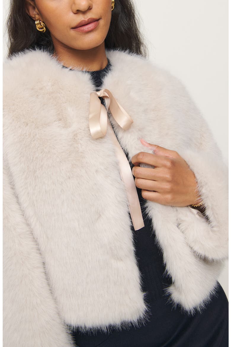 x Kacey Musgraves Faux Fur Jacket, Alternate, color, CLOUD