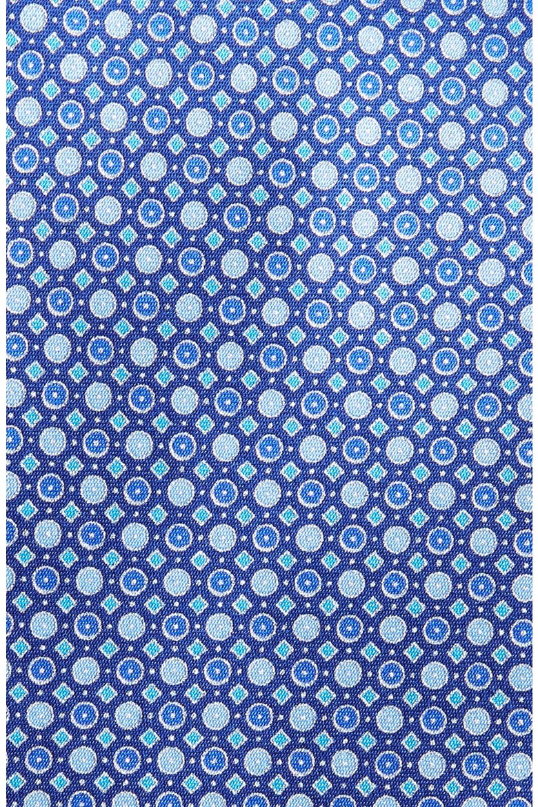 Ermenegildo Zegna Geometric Dot Silk Tie, Alternate, color, MD BLUE FAN