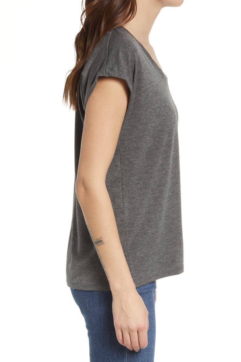 Twist Detail T-Shirt, Alternate, color, GREY MEDIUM CHARCOAL HEATHER