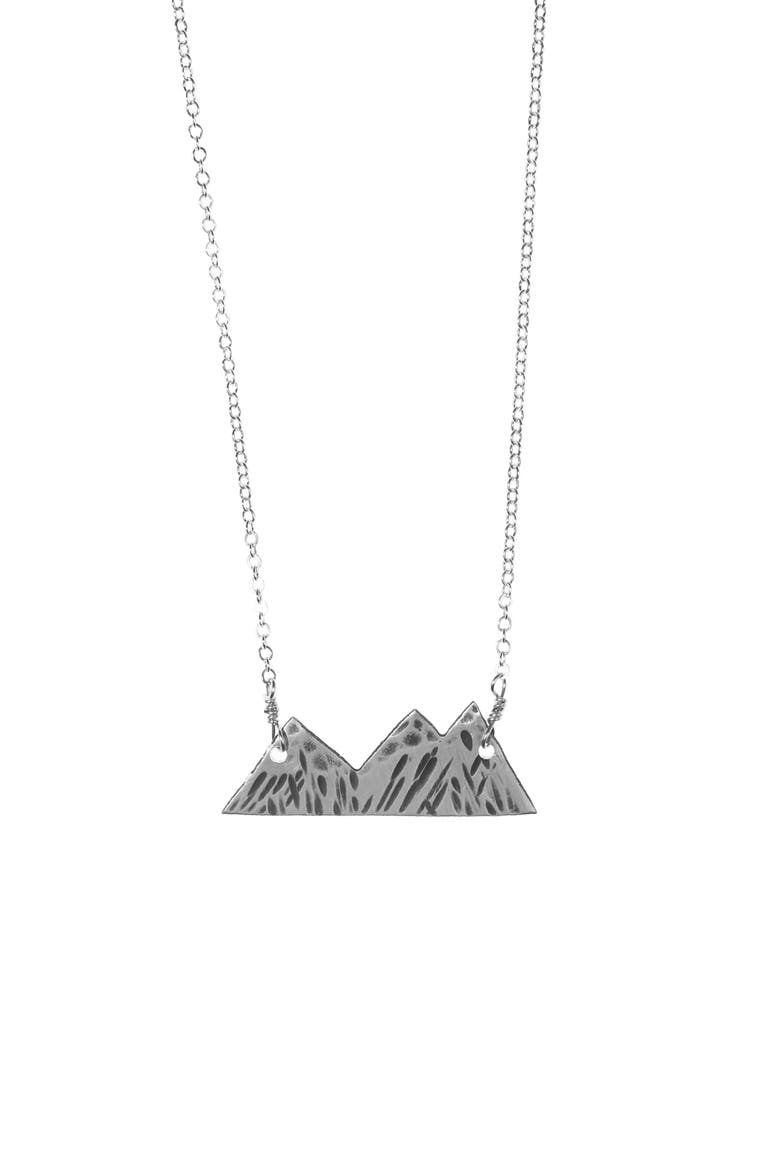Three Sisters Mountain Necklace, Main, color, SILVER