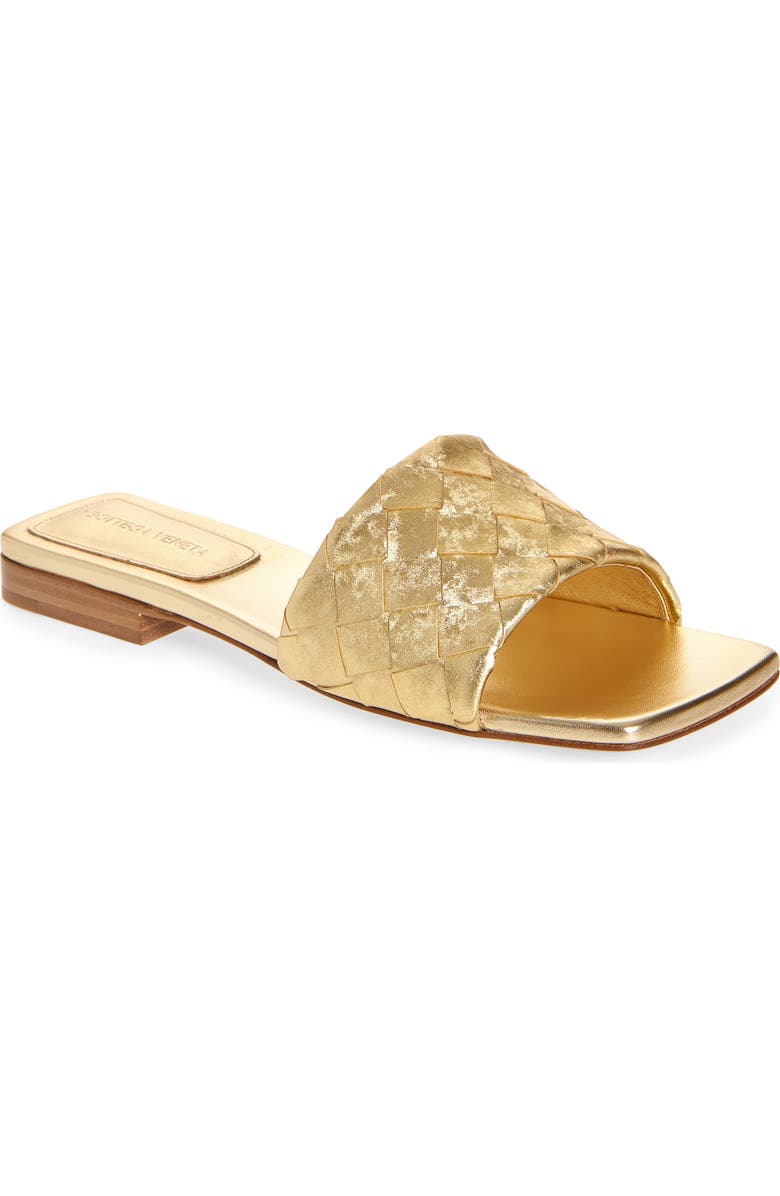 Bottega Veneta Parco Intrecciato Slide Sandal, Main, color, 8472 Gold