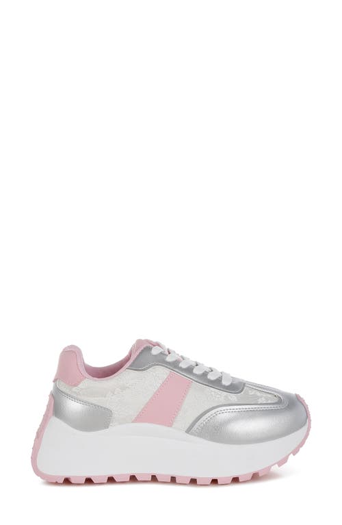 London Rag Koters Low Top Sneaker In Silver Pink