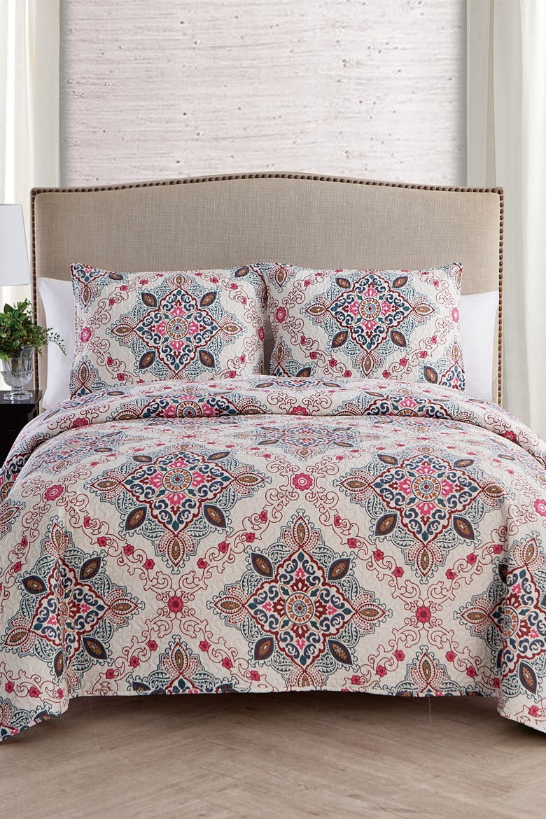 Wyndham Medallion Quilt Set - King, Main, color, MULTI