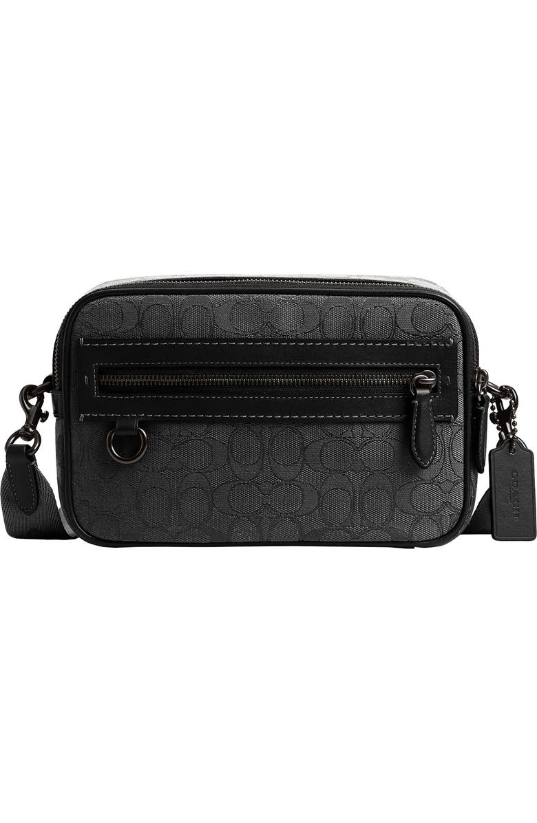 COACH Theo Signature Jacquard & Leather Camera Bag, Main, color,