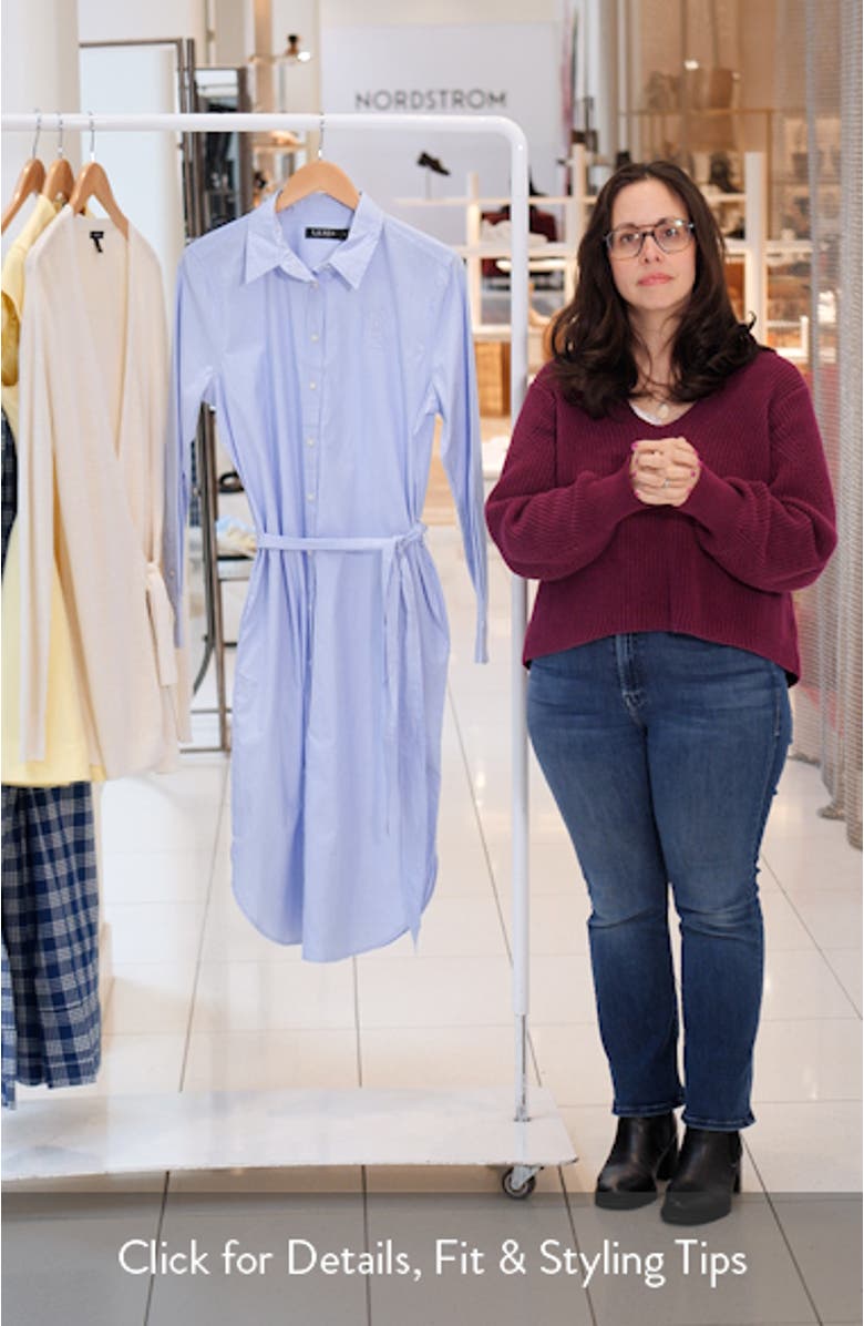 End On End Long Sleeve Cotton Shirtdress, sales video thumbnail