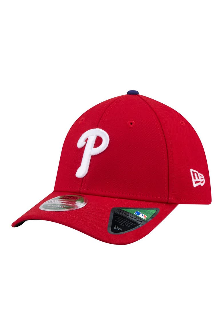 Men's New Era  Red Philadelphia Phillies Player Replica 39THIRTY M-Crown Flex Hat, Main, color, Red