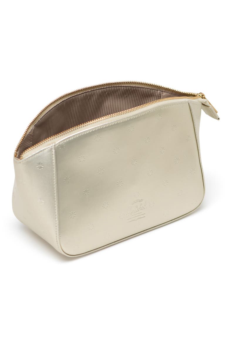 Milan Toiletry Bag, Alternate, color, CHAMPAGNE METALLICFLORALDEBOSS