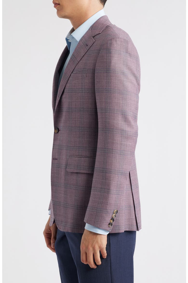 Kei Trim Fit Plaid Wool Sport Coat, Alternate, color, LIGHT PURPLE