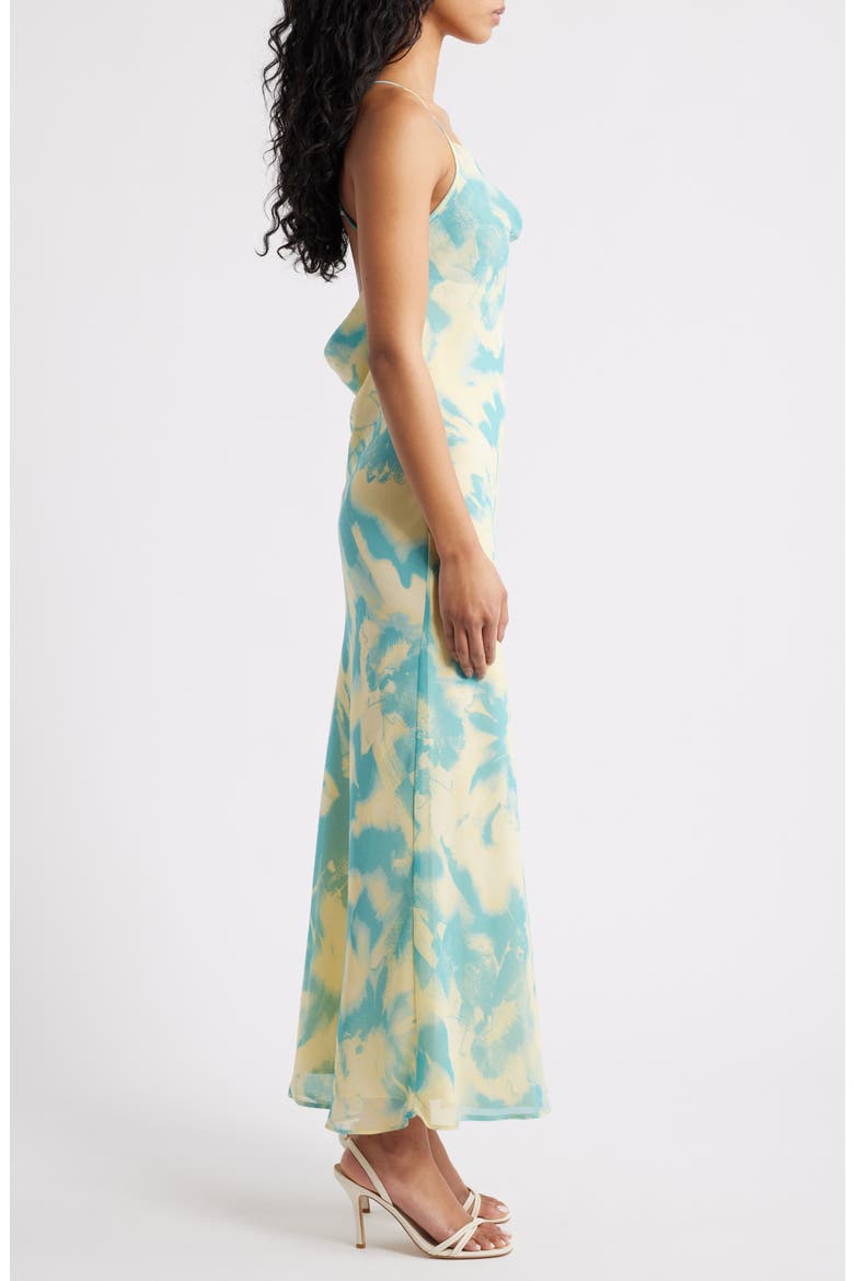 Abstract Print Georgette Midi Dress, Alternate, color, MID GREEN