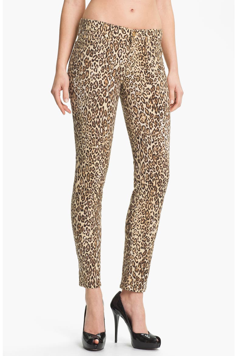 7 For All Mankind® 'The Slim Cigarette' Stretch Jeans, Main, color, CHEETAH PRINT