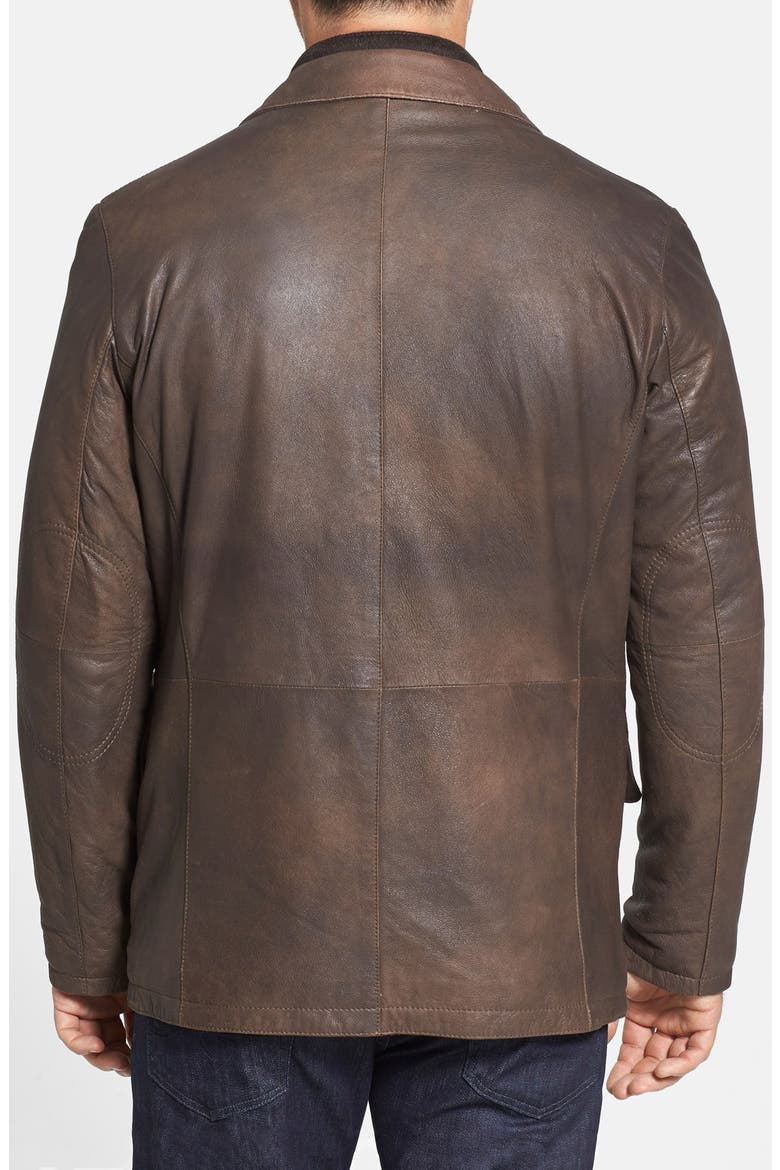 Contemporary Fit Hybrid Leather Jacket, Alternate, color, BROWN