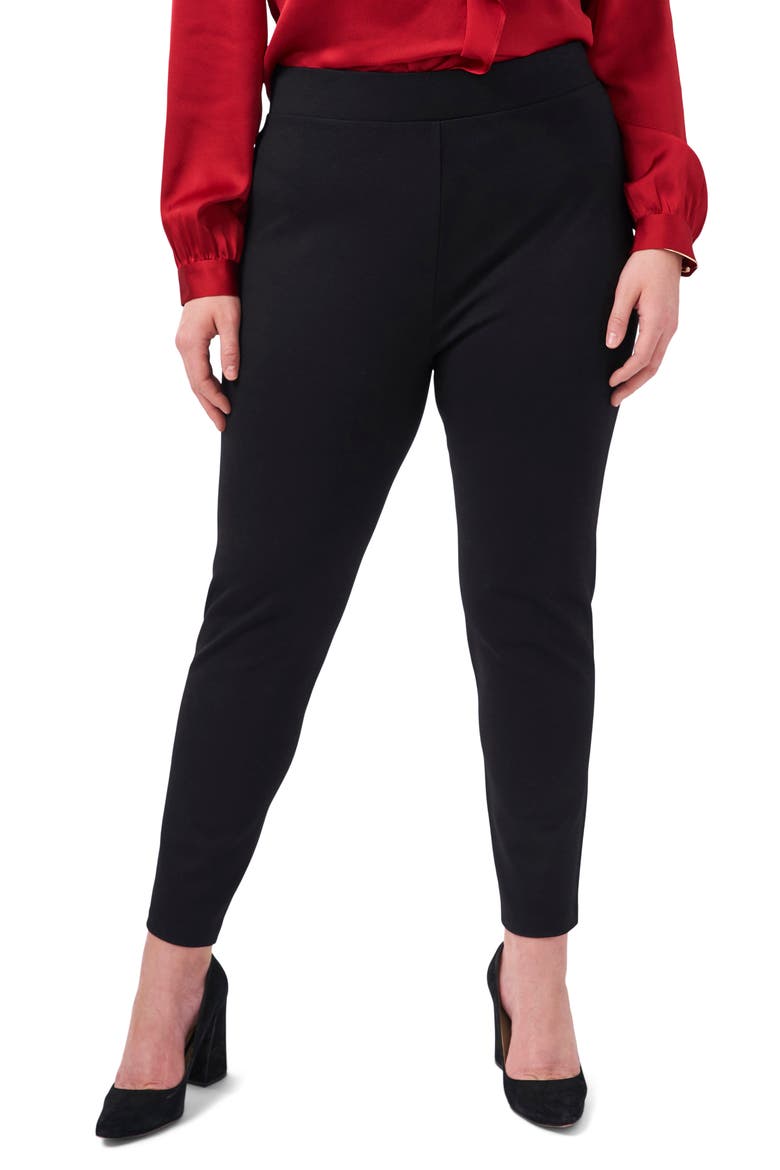 High Waist Ponte Knit Leggings, Main, color, RICH BLACK