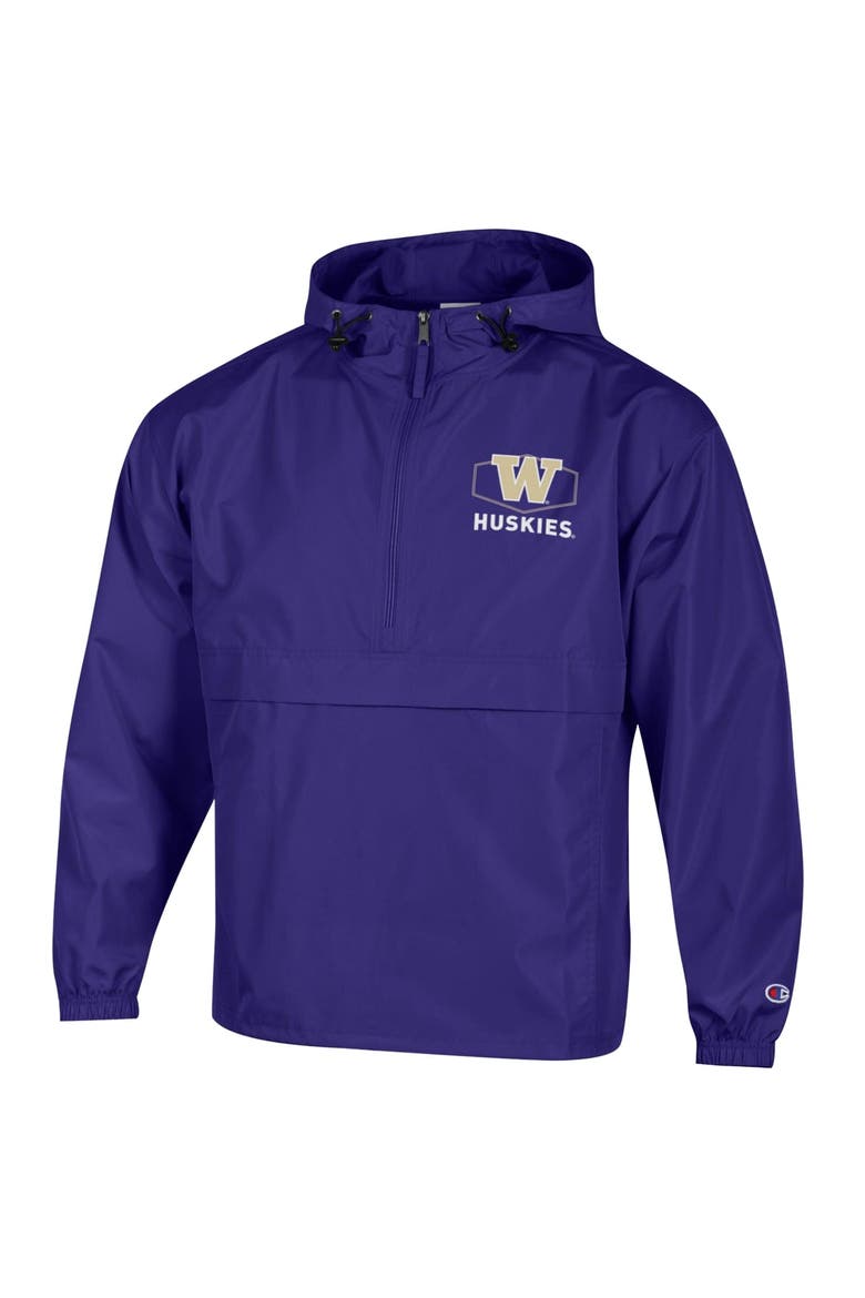 Men's Champion Purple Washington Huskies Delay Packable Half-Zip Jacket, Alternate, color, Purple