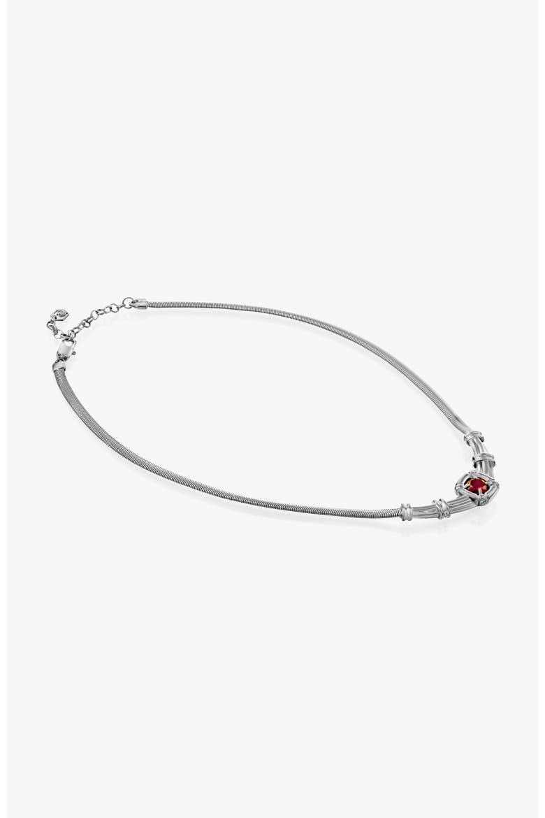 Odette Necklace Garnet Stone, Alternate, color, White Gold