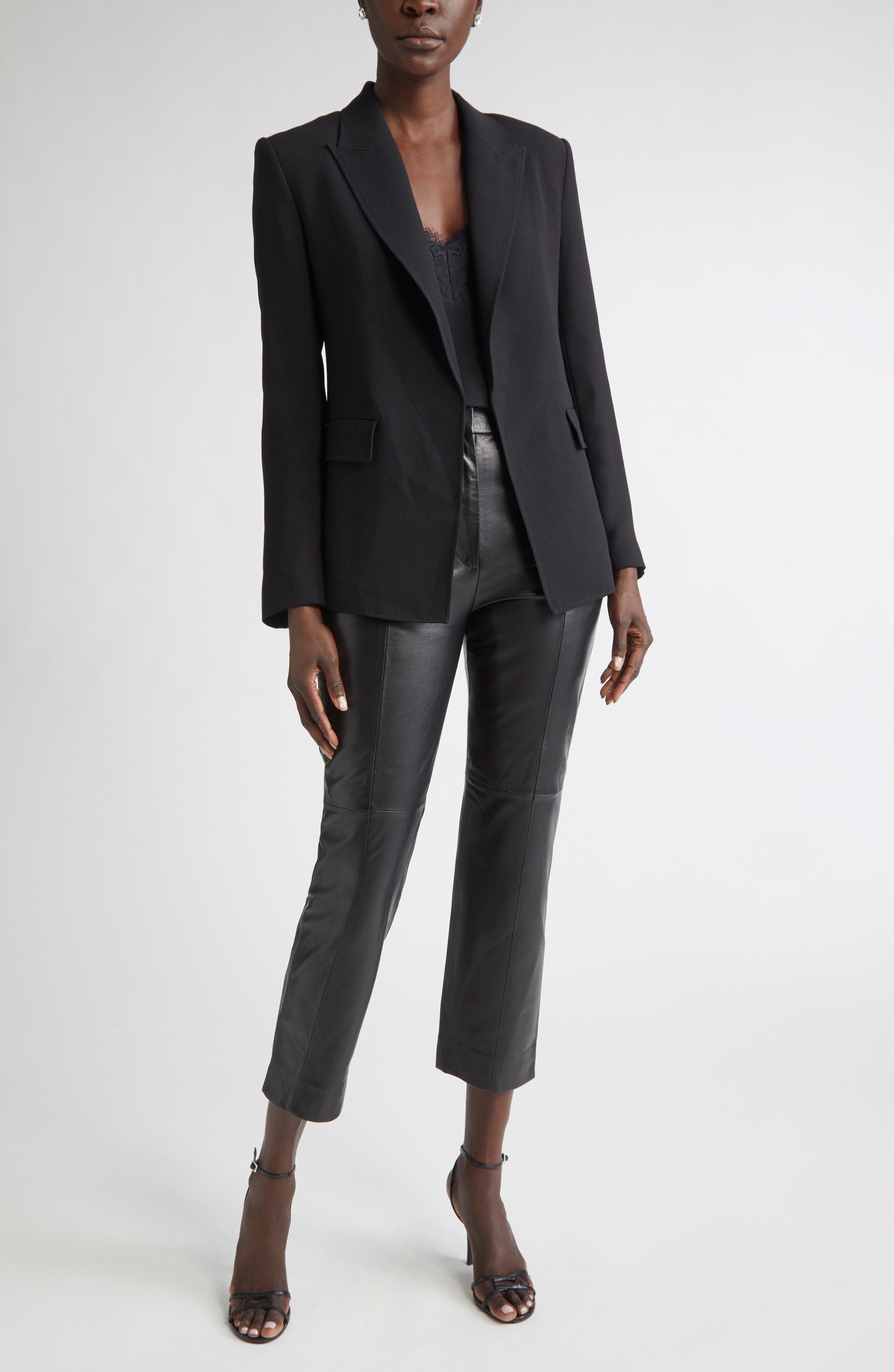 Belted Satin Back Crepe Wrap Jacket - image 2