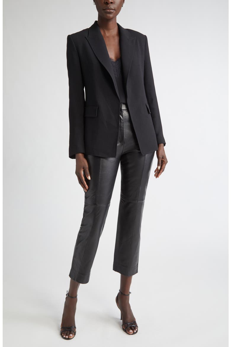 Crop Leather Pants, Alternate, color, BLACK