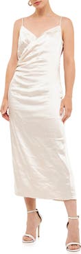 Endless Rose Surplice Satin Slipdress