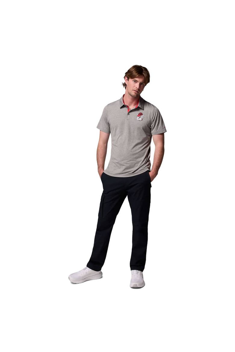 Men's Columbia Gray Georgia Bulldogs Tech Trail Polo, Alternate, color, Gray