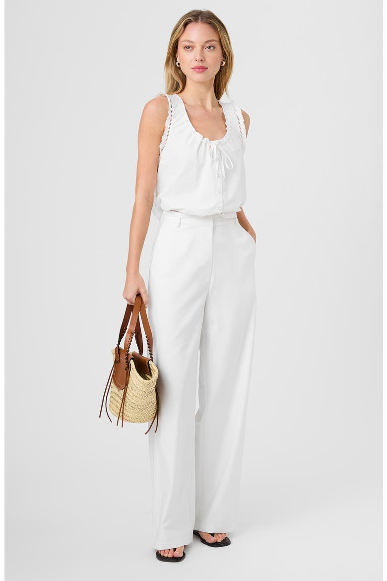 Wide Leg Twill Pants, Alternate, color, SUMMER WHITE