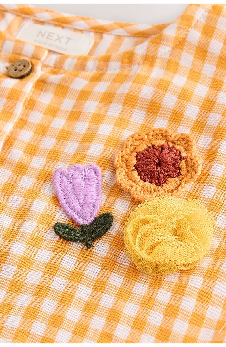 NEXT Kids' Gingham Cotton Dress, Alternate, color, Yellow