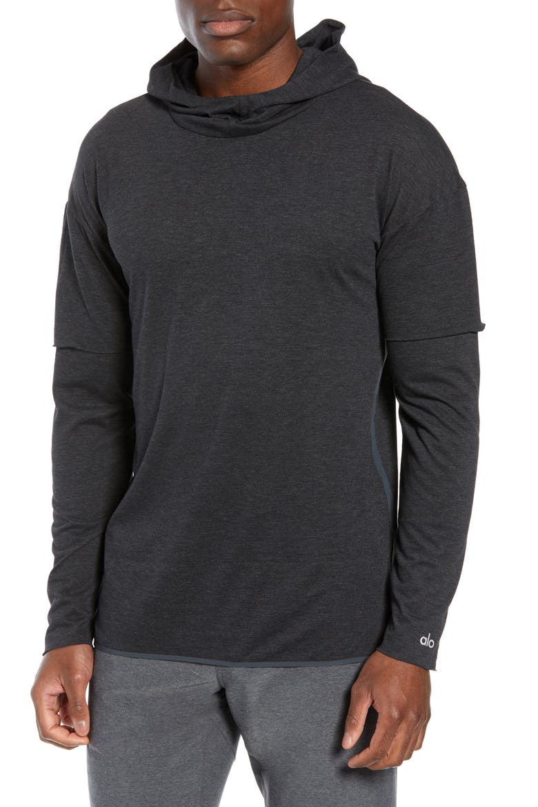 2-in-1 Pullover Hoodie, Main, color, CHARCOAL BLACK TRIBLEND