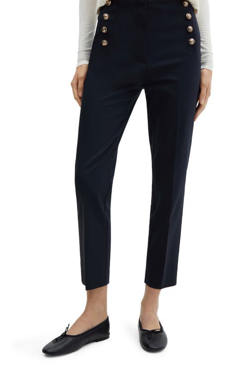 Cotton Blend Crop Sailor Pants