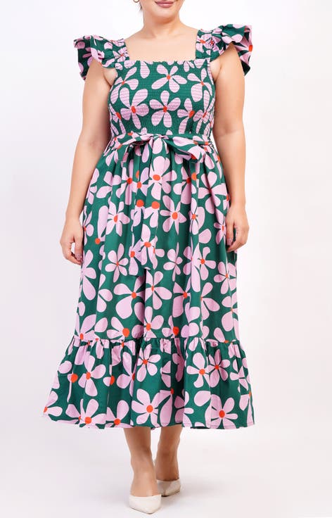 Ivanna A-Line Smocked Midi Dress