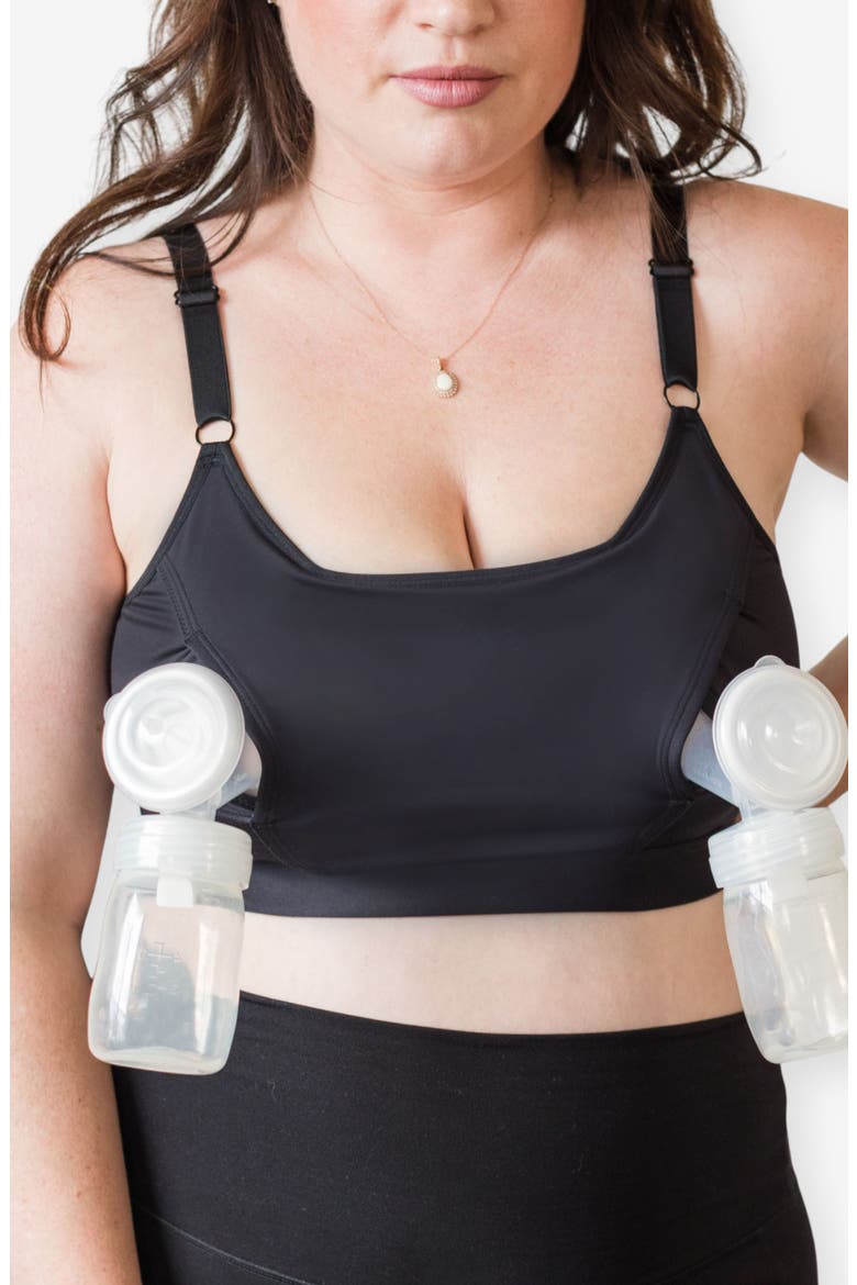 Amelia Pumping and Nursing Bralette, Main, color, Black