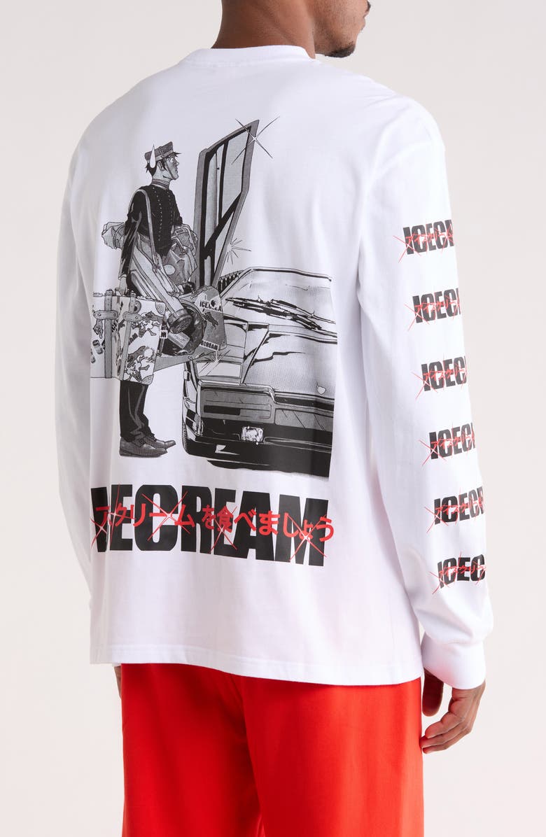 ICECREAM Luggage Long Sleeve Graphic T-Shirt, Alternate, color, White