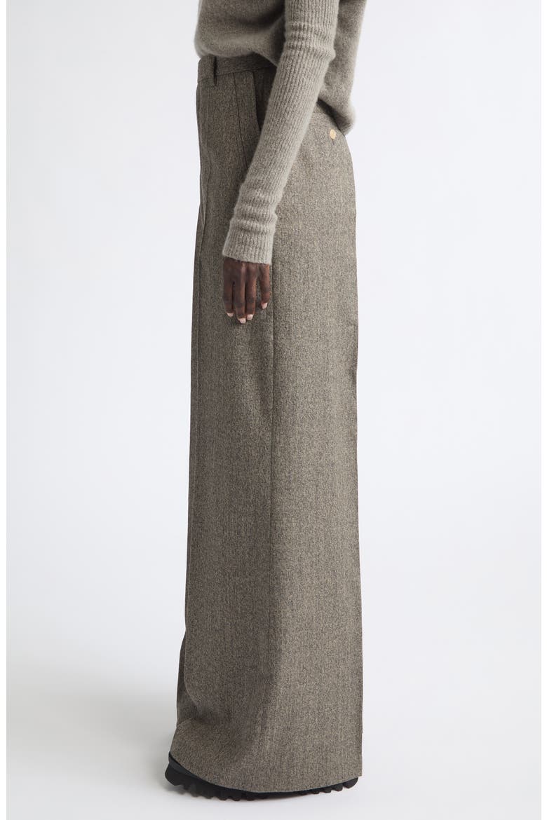Tailored Wide Leg Wool Pants, Alternate, color, BLACK MELANGE