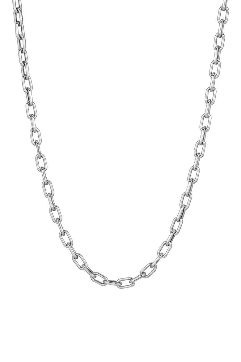 Italian Chain Link Necklace, 4mm, Main, color, SILVER