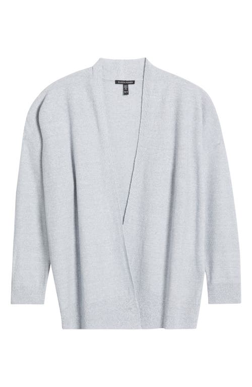 Eileen Fisher Organic Linen Blend Open Front Cardigan In Fog