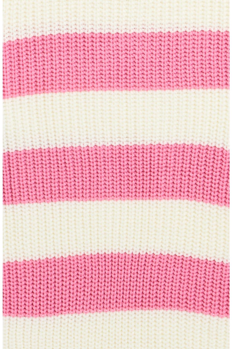 Kids' Denim Sleeve Stripe Sweater, Alternate, color, PINK